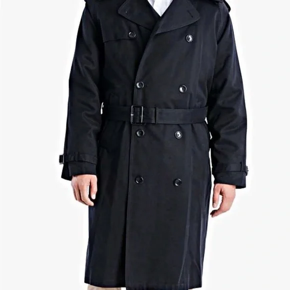 London Fog Men's Charcoal Trench Coat - Picture 1 of 9
